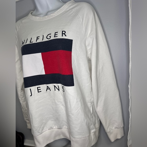 Womens TOMMY HILFIGER Flag Logo Sweatshirt size Medium - Picture 4 of 4